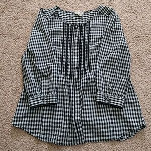 Anthropologie Meadow Rue Gingham Button Down Blous